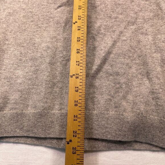 C. Cashmere Gray Black Colorblock Long Sleeve Zip 2-ply Cashmere Hoodie Medium - Picture 6 of 7